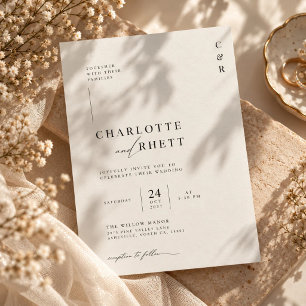 Convites Casamento de Luxo com Monograma Elegante