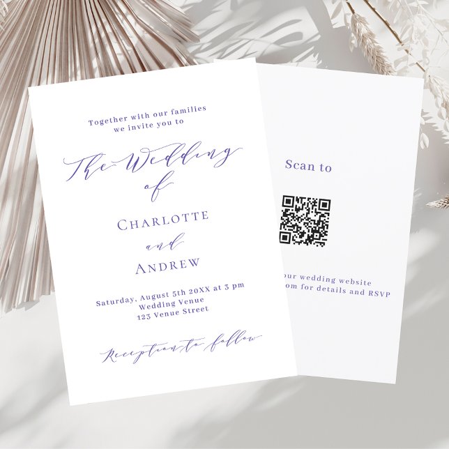 Convites Casamento de luxo com RSVP de Código QR formal vio (Criador carregado)