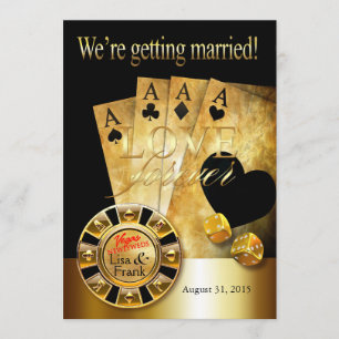 Convites Casamento de Luxo em Las Vegas   dourado preto