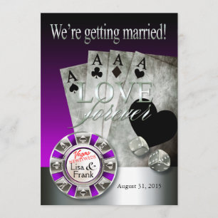 Convites Casamento de Luxo em Las Vegas   prata roxo