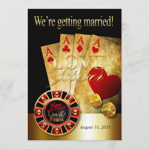 Convites Casamento de Luxo em Las Vegas   vermelho dourado 