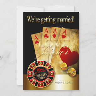 Convites Casamento de Luxo em Las Vegas   vermelho dourado 