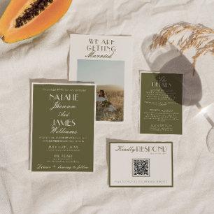 Convites Casamento de Luxo em Verde Oliva com Dinheiro Anti