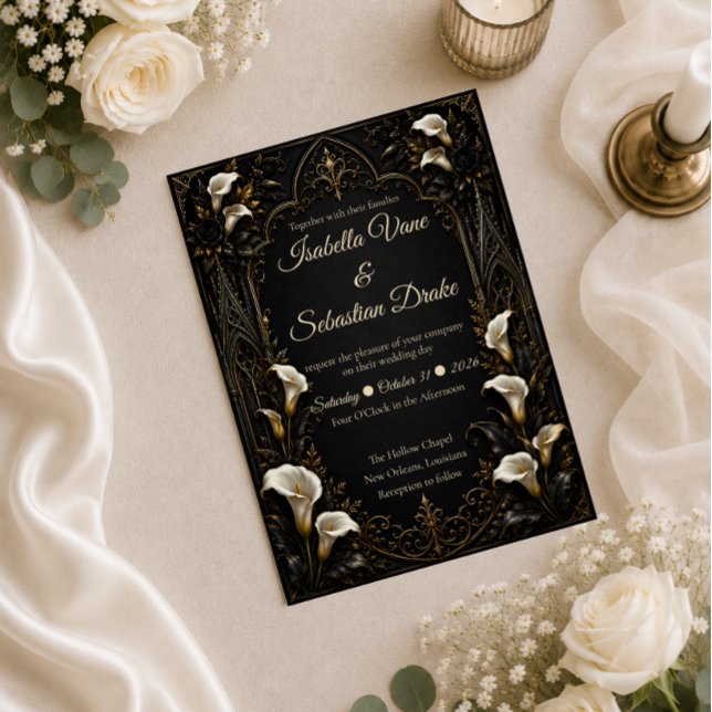 Convites Casamento de Luxo Gótico (Criador carregado)