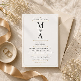 Convites Casamento de Luxo Minimalista com Monograma Editáv