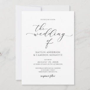 Convites Casamento de Luxo Moderno Elegante Caligrafia Scri
