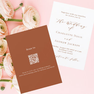 Convites Casamento de luxo QR RSVP RSVP com script branco l