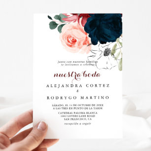 Convites Casamento de Luxury Boho Colorful Floral Nuestra B