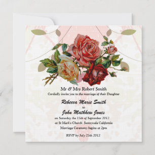 Convites Casamento de Luxury Linen rosa