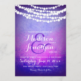 Convites Casamento de Luzes de Brilho de Púrpura