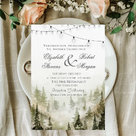 Convites Casamento de Luzes de Cordão, Floresta, Árvores de