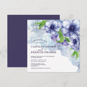 Convites Casamento de Luzes de Cordas de Anêmona Floral Ro