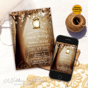 Convites Casamento de Luzes de Cordas de Árvore Russo Moder