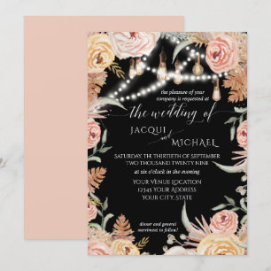 Convites Casamento De Luzes De Edison Twinkle Floral Grass 