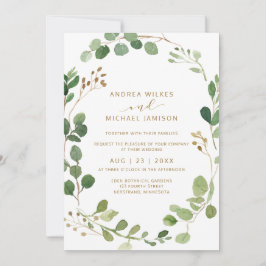 Convites Casamento de Madeira com Eucalipto em Aquarela Rús