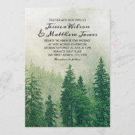 Convites Casamento de Madeira da Floresta Verde da Floresta