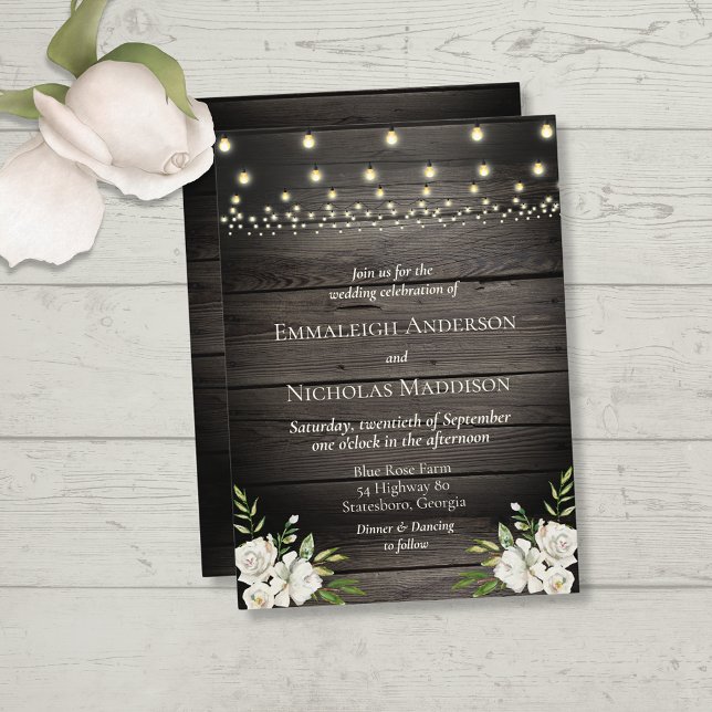 Convites Casamento de Madeira de Celeiro Antigo Rústico (Criador carregado)