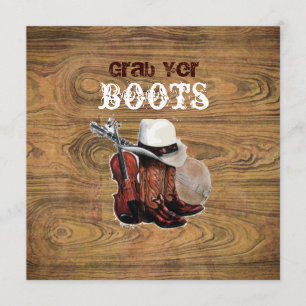 Convites Casamento de madeira de celeiro Rústico País cowbo