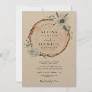 Convites Casamento de madeira russa por aquarela