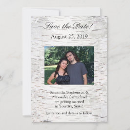 Convites Casamento de Madeira Rústica com Casca de Bétula d