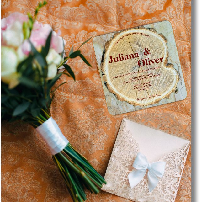 Convites casamento de madeiras (Criador carregado)