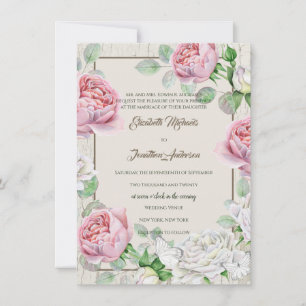 Convites Casamento de madeiras brancas russas e de rosas ro