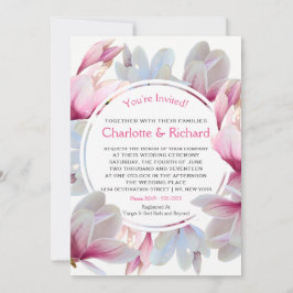 Convites Casamento de Magnolia Blossomas do Sul Rosa