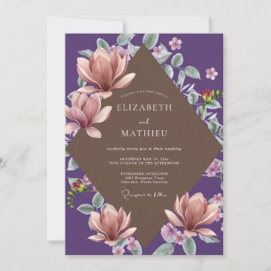 Convites Casamento de Magnólia Roxa Malva