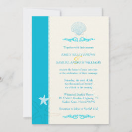 Convites Casamento de Malibu Blue + Ivory Hip Beach