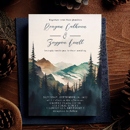 Convites Casamento de Manchas de Pinheiro nas Montanhas de