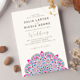 Convites Casamento de Mandala Clássico Oval Variante do Pac