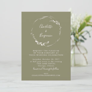 Convites Casamento de Manuscrito de Ferida Floral Mínima de