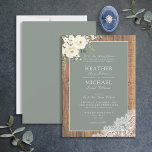 Convites Casamento de Manuscritos de Madeira Verde-Floral B<br><div class="desc">Entra num mundo rústico e sonhador com o nosso Convite Formal de Casamento de Madeira Verde Eucalyptus White Floral Lace. Este convite elegante — projetado para acomodar os pais que hospedam o evento — apresenta uma combinação encantadora de elementos rústicos e botânicos, incluindo delicados eucaliptos verdes, pristine white florals e...</div>