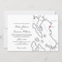 Casamento de Mapa do Schooner Zodiac Bellingham Ba