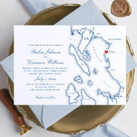 Casamento de Mapa do Schooner Zodiac Bellingham Ba
