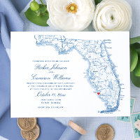 Casamento de Mapa Elegante de Nápoles na Flórida