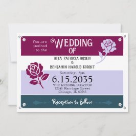 Convites Casamento de Maratona Race Bib de Rosas Azuis do V