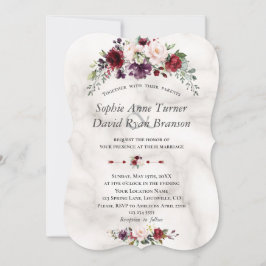 Convites Casamento de Marble das Flores de Blush da Waterco
