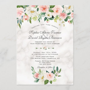 Convites Casamento de Marble das Flores de Neve