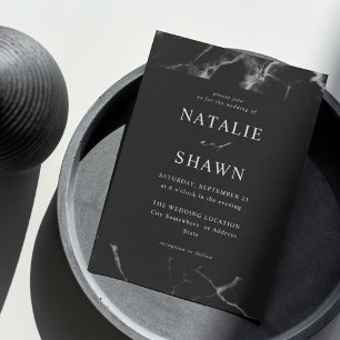 Convites Casamento de Marble Negro