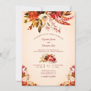 Convites Casamento de Marfim com Floral Blade Floral Blade,