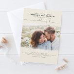 Convites Casamento de marfim de sobreposição de fotos elega<br><div class="desc">Modernos e mínimos convites para fotos de casamento</div>