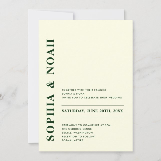 Convites Casamento de Marfim Moderno Mínimo do Código QR (Frente)