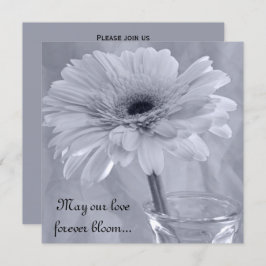 Convites Casamento de margarida pintada azul pálido