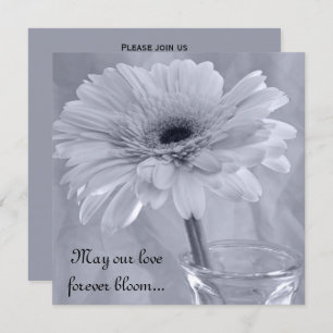 Convites Casamento de margarida pintada azul pálido