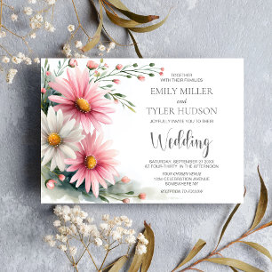Convites Casamento de Margaridas Rosa e Branca