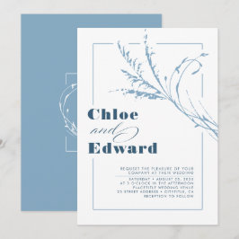 Convites Casamento de Marinho e Azul com Dusty Modern Boho