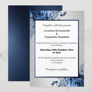 CONVITES CASAMENTO DE MARINHO FLORAL DO BUQUÊ DE PRATA DE 