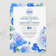 Convites Casamento de Marinho Floral Vintage (Frente/Verso)
