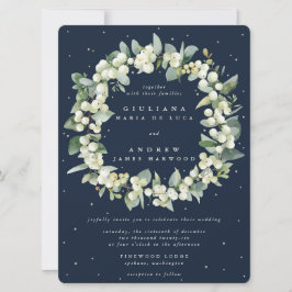 Convites Casamento de Marinho Grande Snowberry+Eucalyptus W